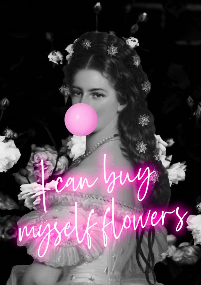 Confident Bubblegum Bloom by Talitha McQueen — canvas wall art