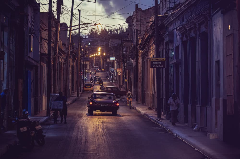 Havana Evening Street by Marco Tagliarino — canvas wall art