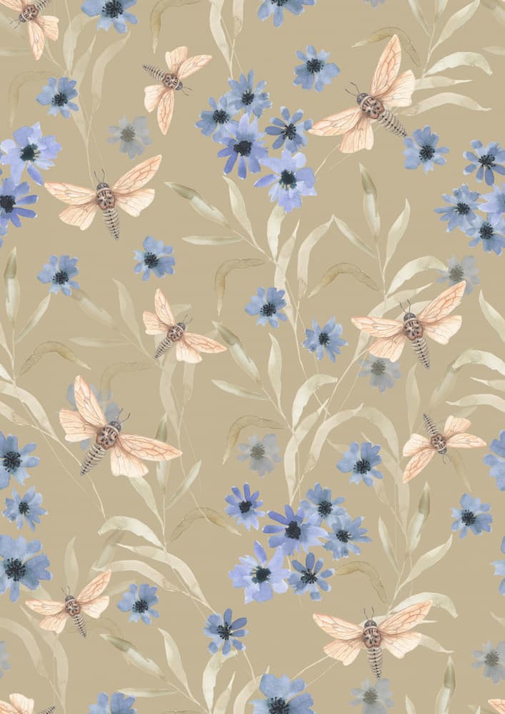 Ethereal Moth Garden by Linda Sitniece — canvas wall art