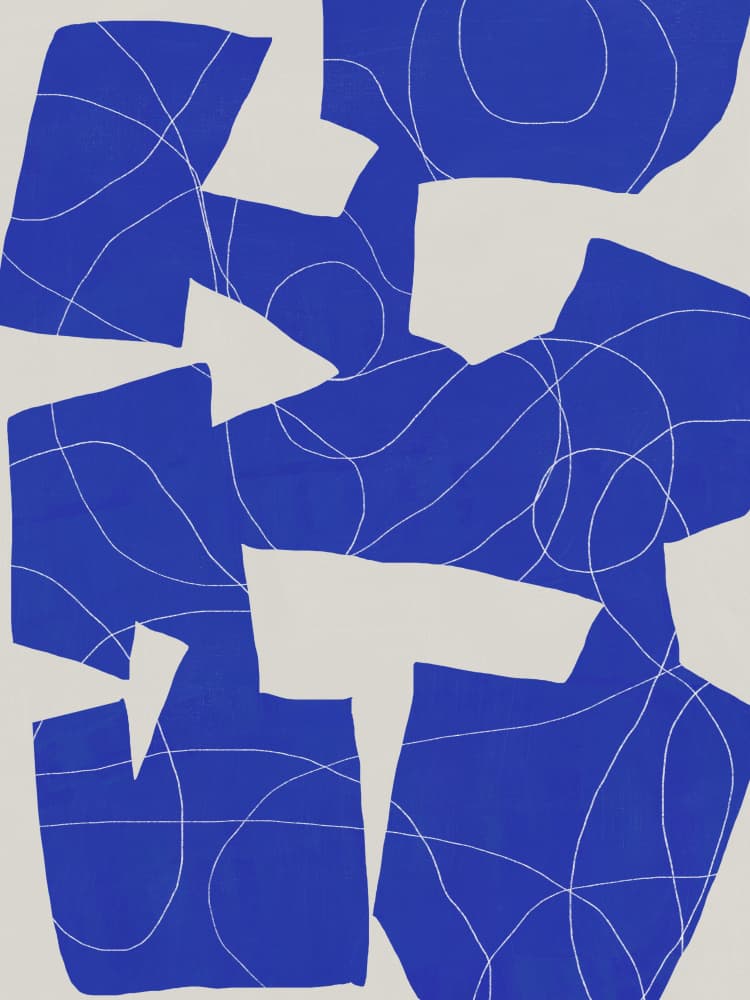 Abstract Blue Flow by Little Dean — canvas wall art
