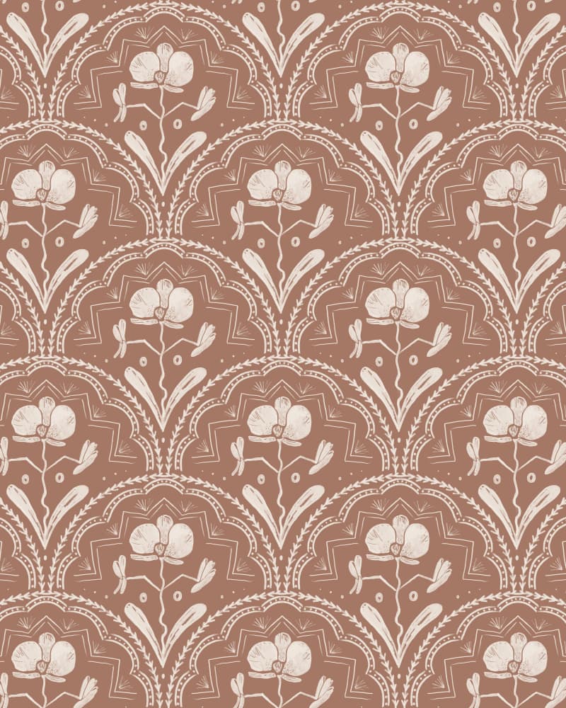 Boho Orchid Tiles Pattern