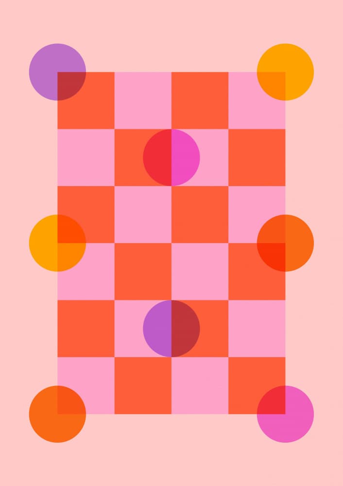 Playful Geometric Circles by Nanna Paavig — canvas wall art