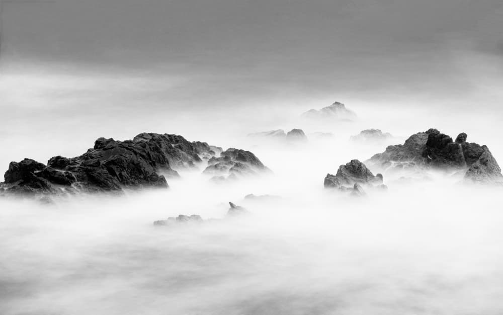 Misty Sea Rocks by MIN CHEOL KIM — canvas wall art