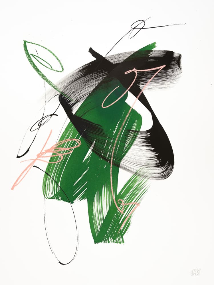 Dynamic Green Flow by Mette Rix — canvas wall art