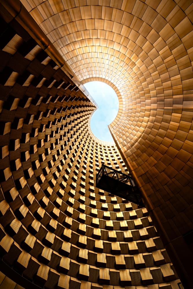 Golden Tunnel Perspective by Hervé Loire — canvas wall art