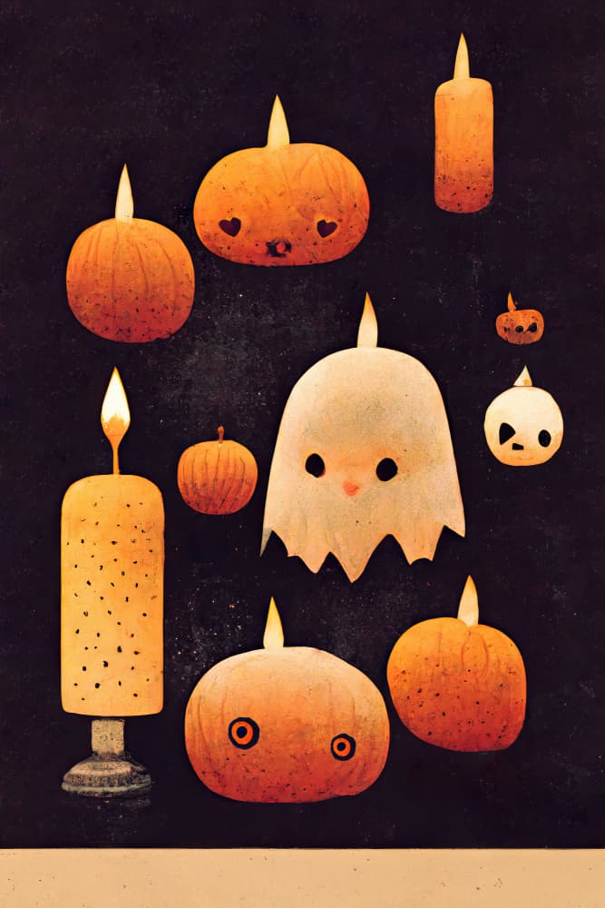 Haunted Pumpkin Glow by Treechild — canvas wall art