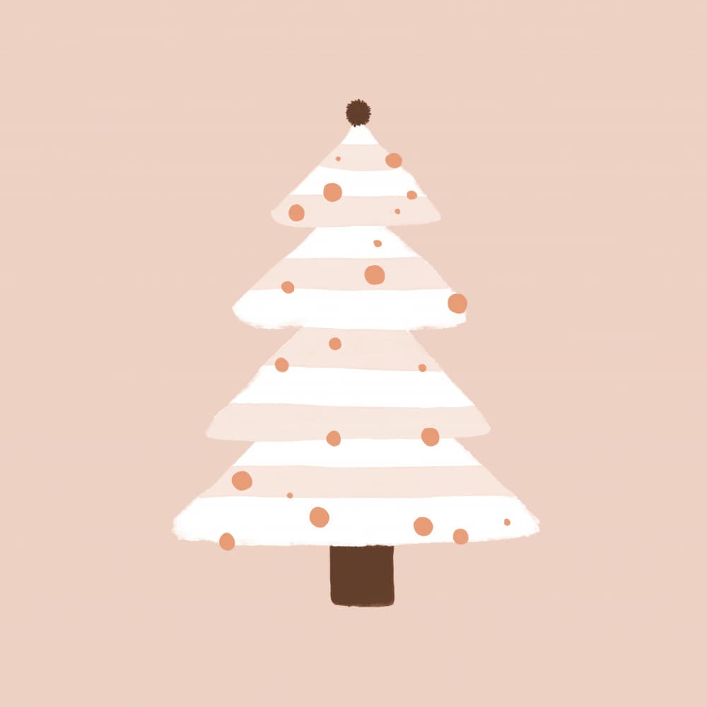 Cozy Pink Christmas Tree by Orara Studio — canvas wall art