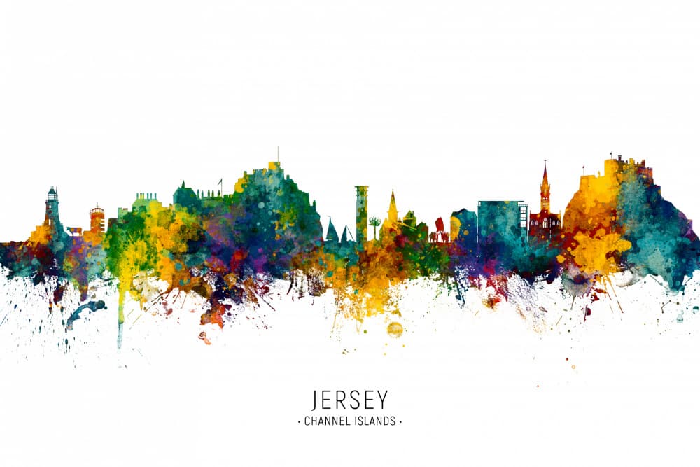 Artistic Jersey Skyline by Michael Tompsett — canvas wall art