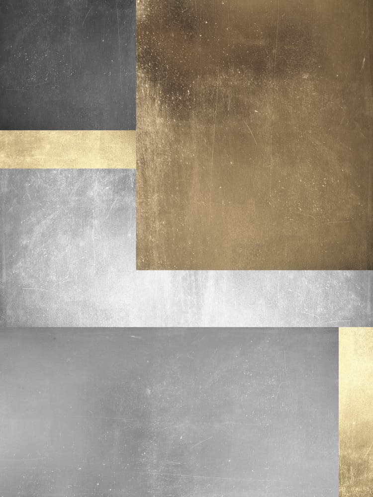 Metallic Gold Silver Abstract by Vitor Costa — canvas wall art