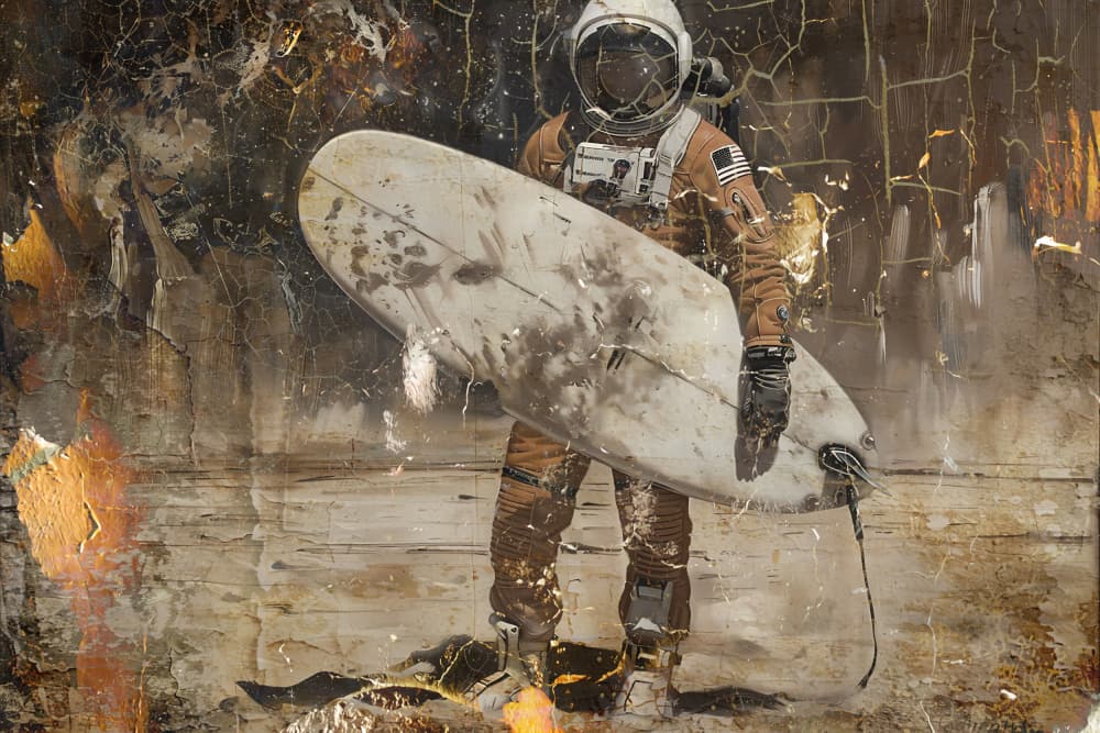Cosmic Surf Voyager by Rafal Kulik — canvas wall art