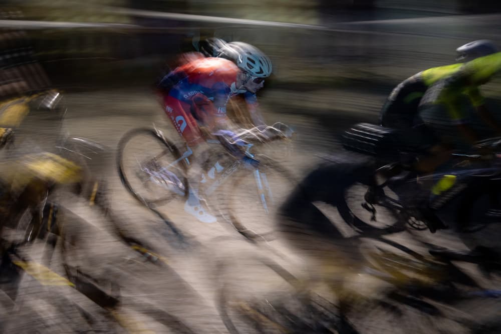 Speeding Cyclists by Milan Malovrh — canvas wall art