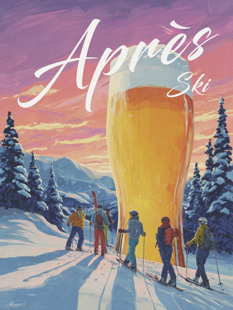 Après Ski Cheers by Andreas Magnusson — canvas wall art