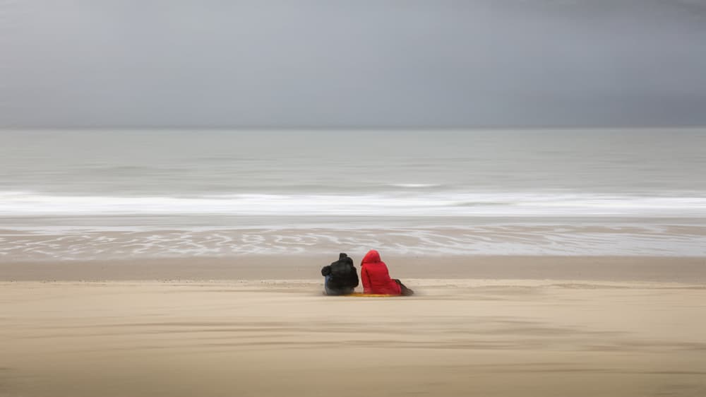 Red Coat Beach by Bruno Flour — canvas wall art