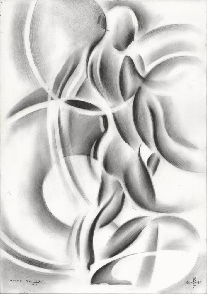 Flowing Female Nude by Corné Akkers — canvas wall art