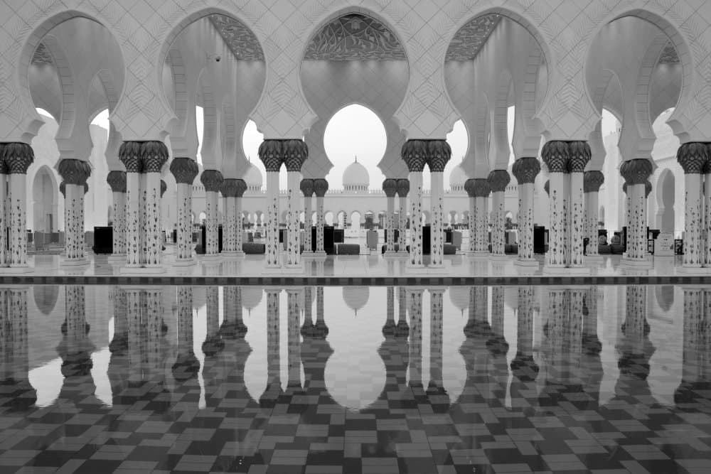 Abu Dhabi Grand Mosque by Mrinal Nath — canvas wall art
