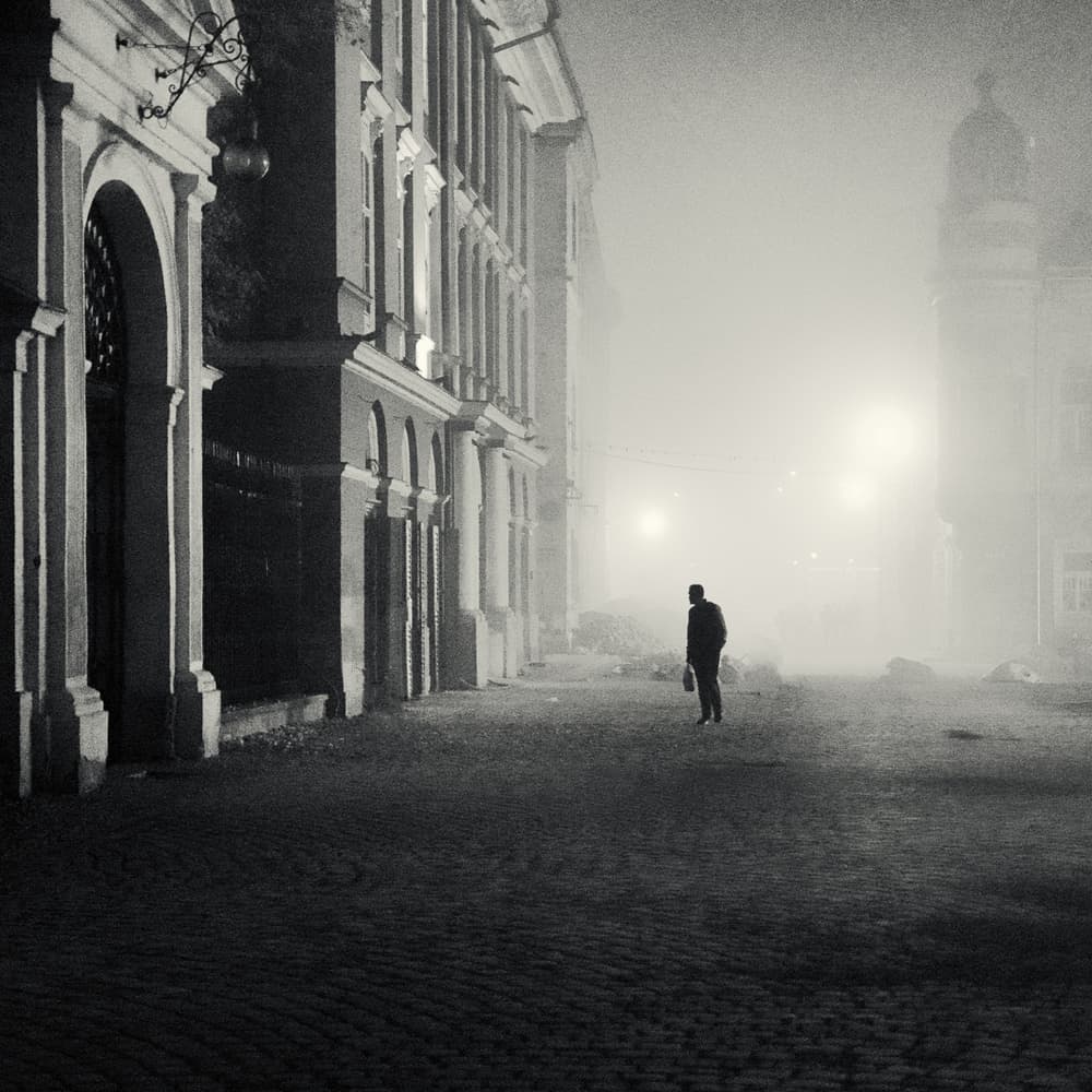 Figure In The Fog by Marchevca Bogdan — canvas wall art