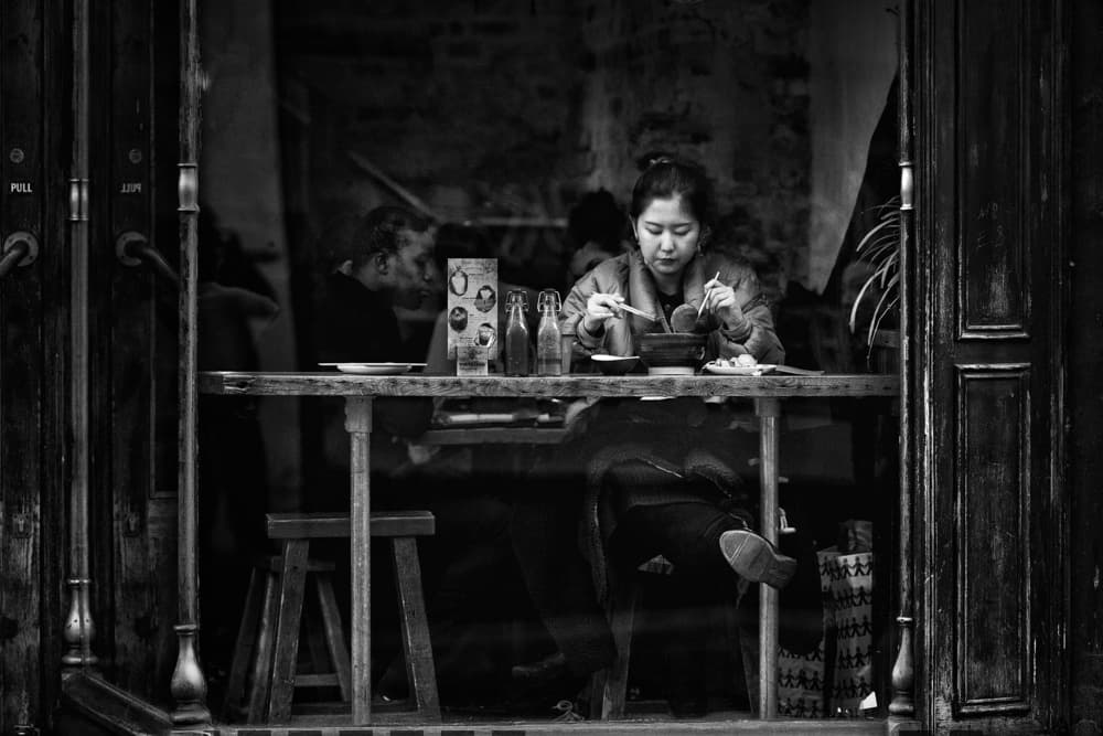 Quiet Cafe Moment by Peter Davidson — canvas wall art