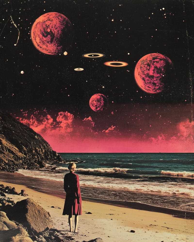 Cosmic Beach Encounter by Samantha Hearn — canvas wall art