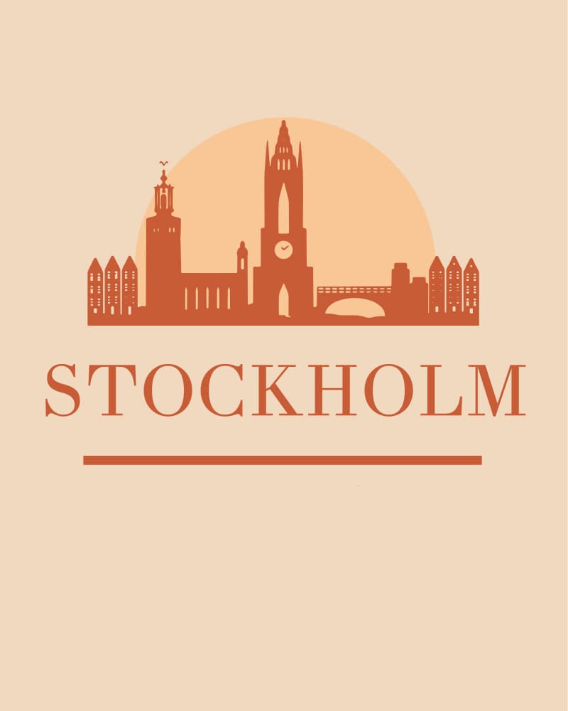 Iconic Stockholm Skyline by Emiliano Deificus — canvas wall art