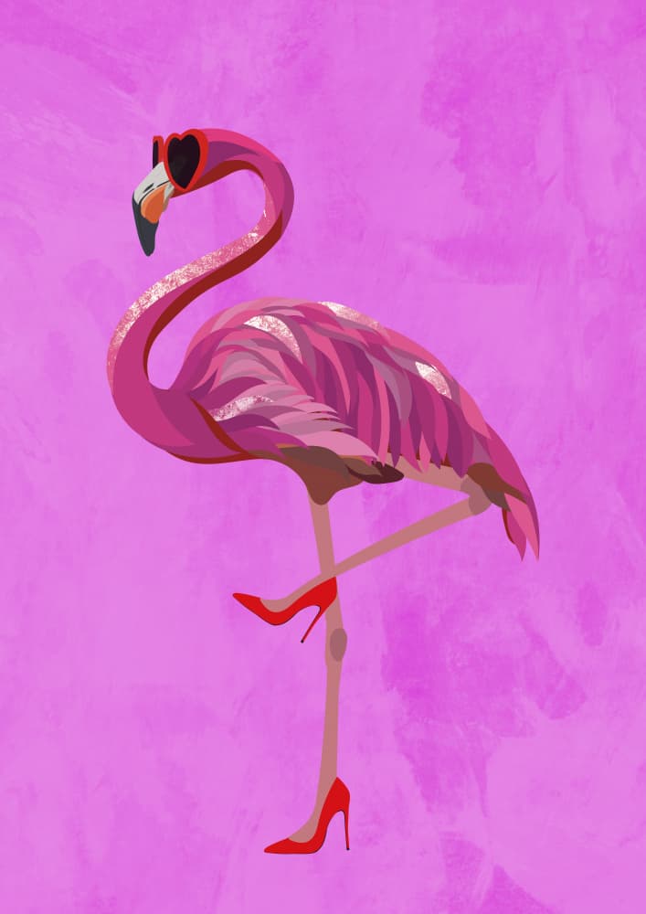 Pink Flamingo Chic by Sarah Manovski — canvas wall art