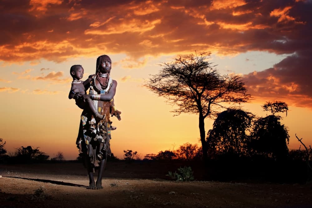 African Mother at Sunset by Vedran Vidak — canvas wall art
