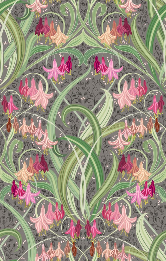 Art Nouveau Floral Pattern by Annick — canvas wall art