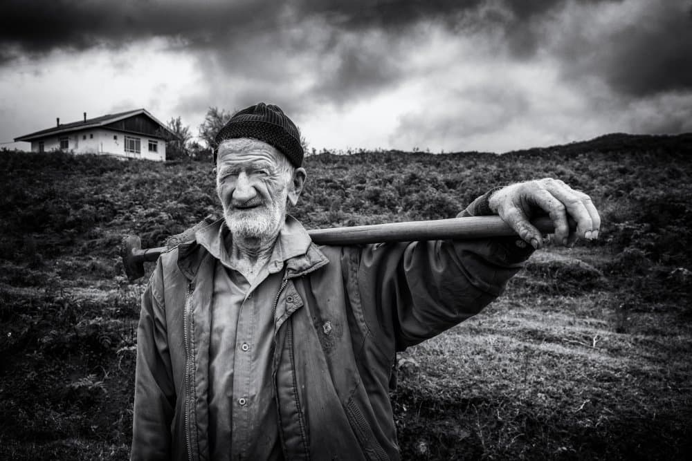 Weathered Rural Man by Hamid Jamshidian — canvas wall art