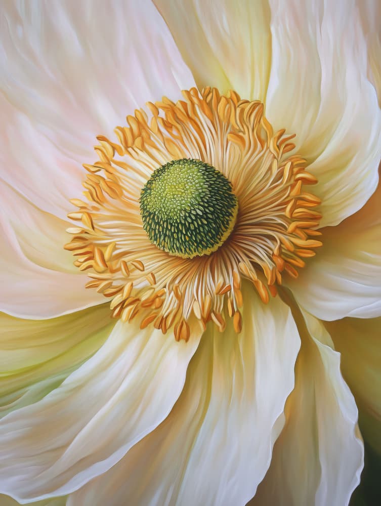 Soft White Flower Bloom by Bilge Paksoylu — canvas wall art