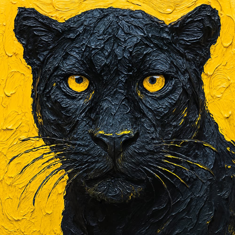 Textured Black Panther by Natalie Bruns — canvas wall art