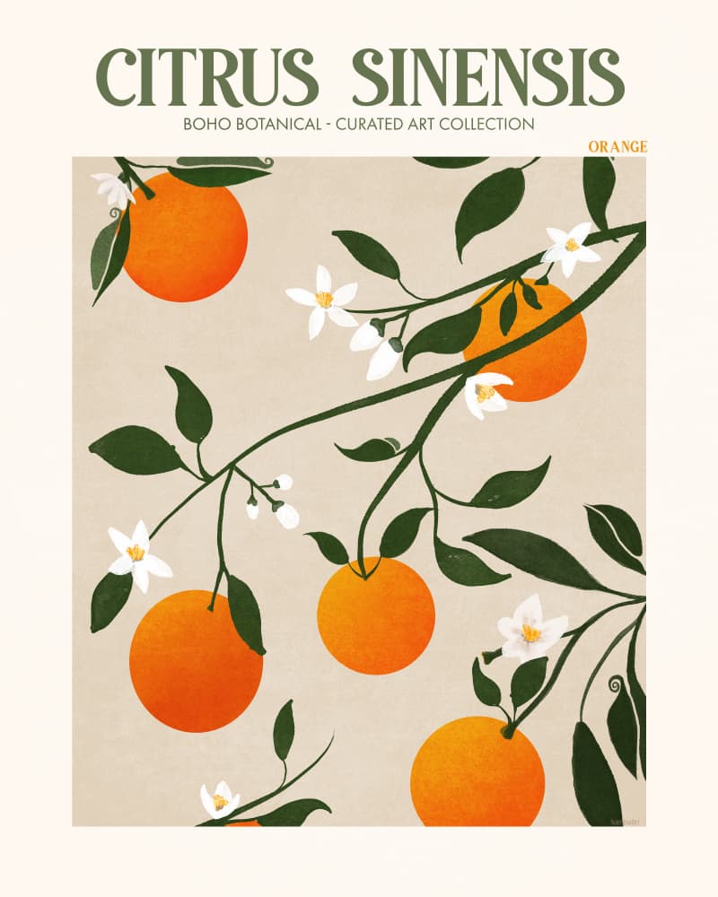 Orange Elegance by Emel Tunaboylu — canvas wall art