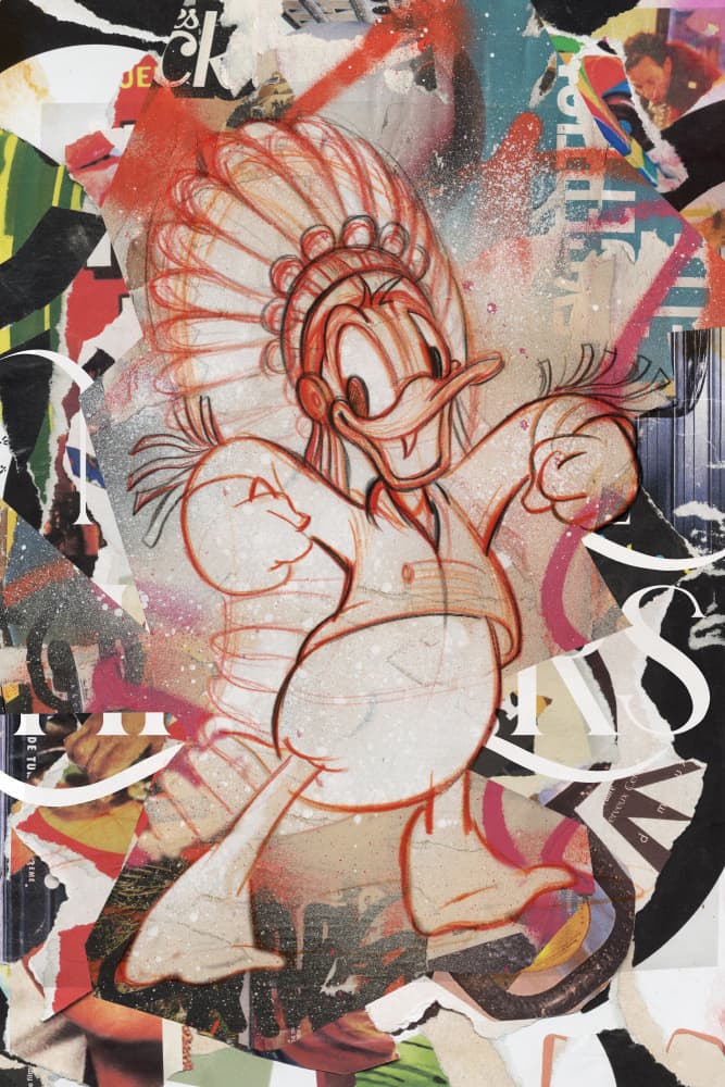 Energetic Duck Collage by thomas chedeville — canvas wall art