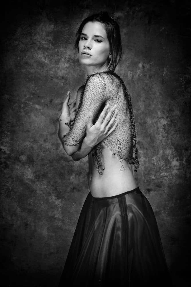 Elegant Mesh Portrait by Joan Gil Raga — canvas wall art