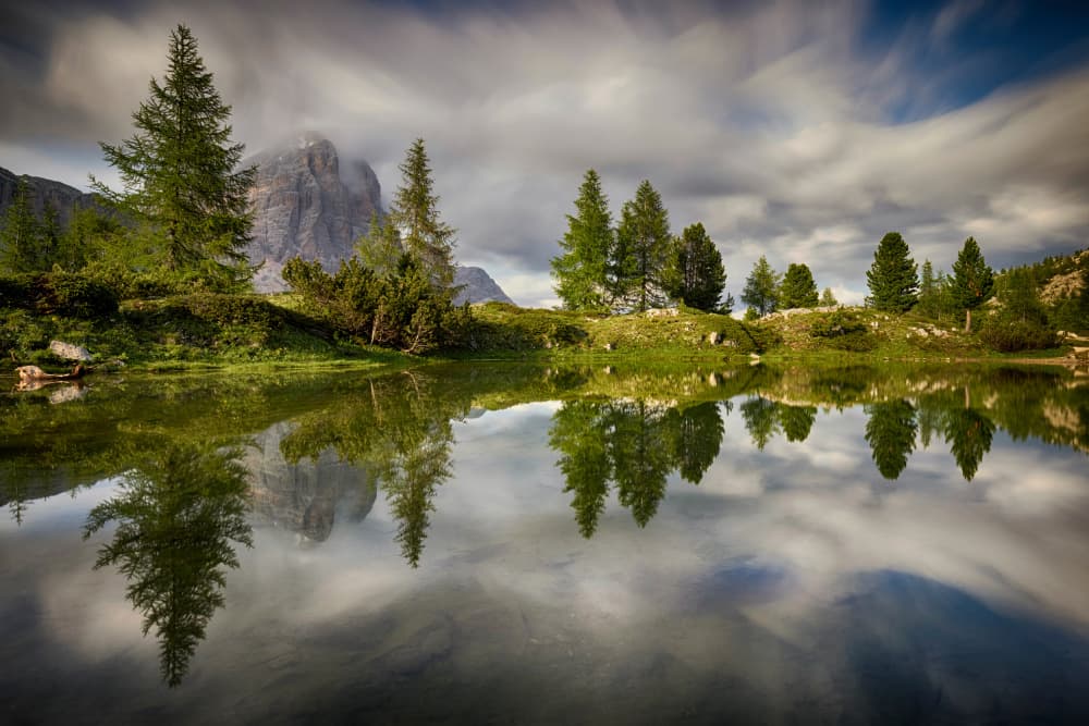 Mountain Lake Reflections by Paolo Bolla — canvas wall art