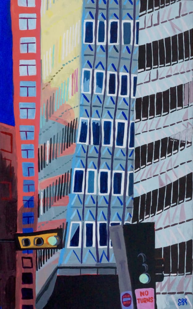 Vibrant City Buildings by Steve Spencer — canvas wall art