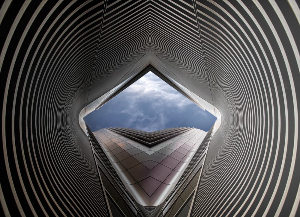 Skyward Building Geometry by Wim Denijs — canvas wall art