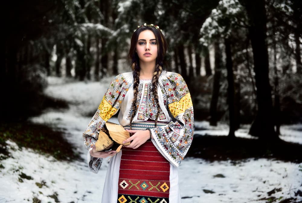 Winter Folk Portrait by Alexandra Fira — canvas wall art