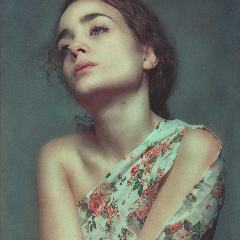 Dreamy Floral Portrait by Antonella Renzulli — canvas wall art