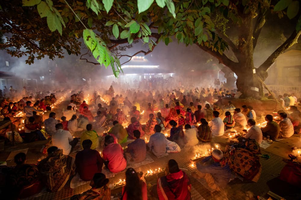 Spiritual Candlelight Gathering by Azim Khan Ronnie — canvas wall art
