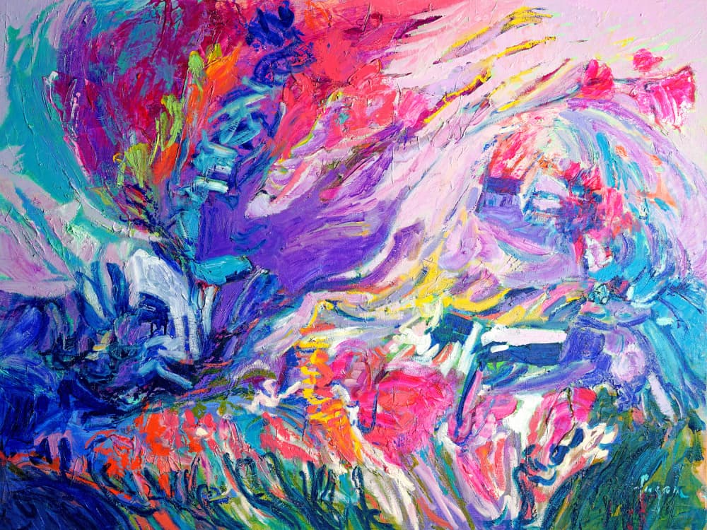 Expressionist Colorful Abstract by Dorothy Fagan — canvas wall art