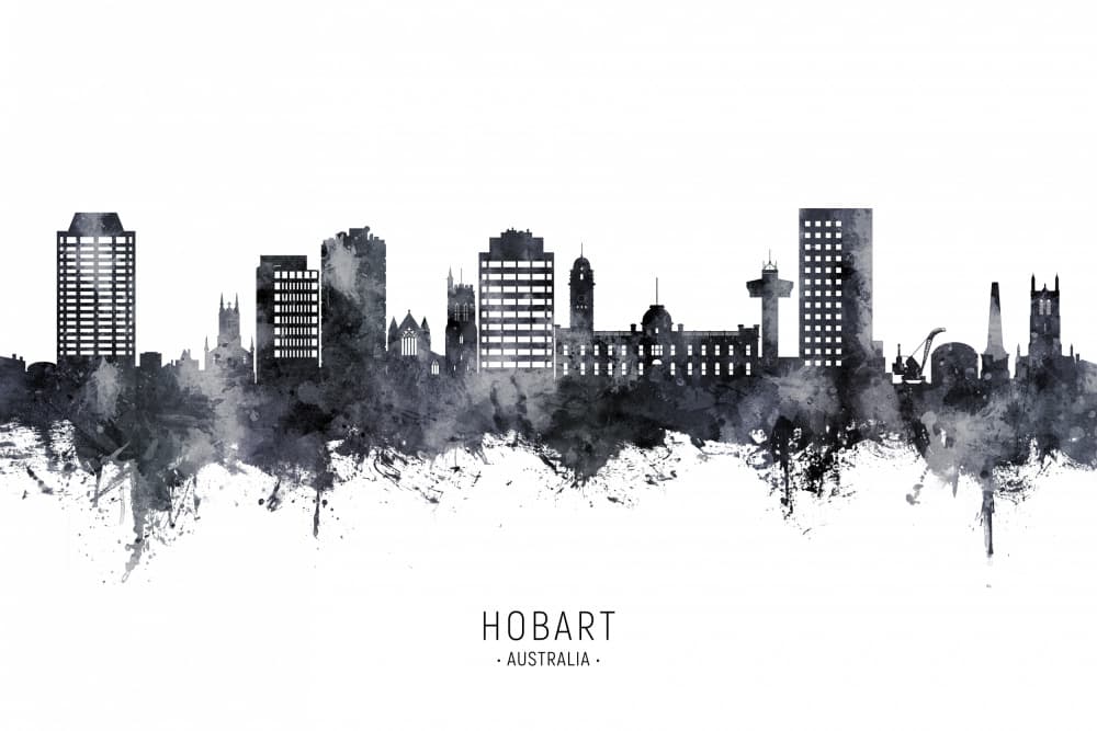 Hobart City Skyline by Michael Tompsett — canvas wall art