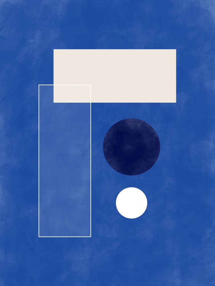 Calm Geometric Blue by Elena Ristova — canvas wall art