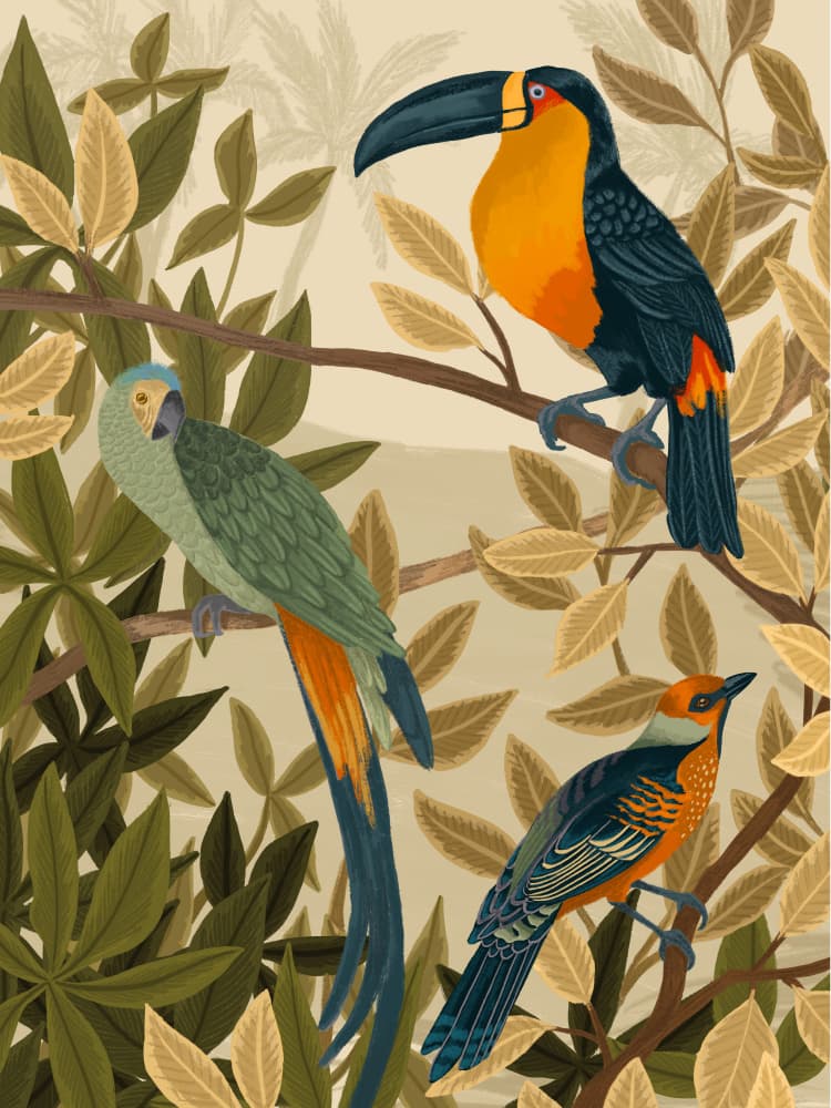 Paradise Birds by Goed Blauw — canvas wall art