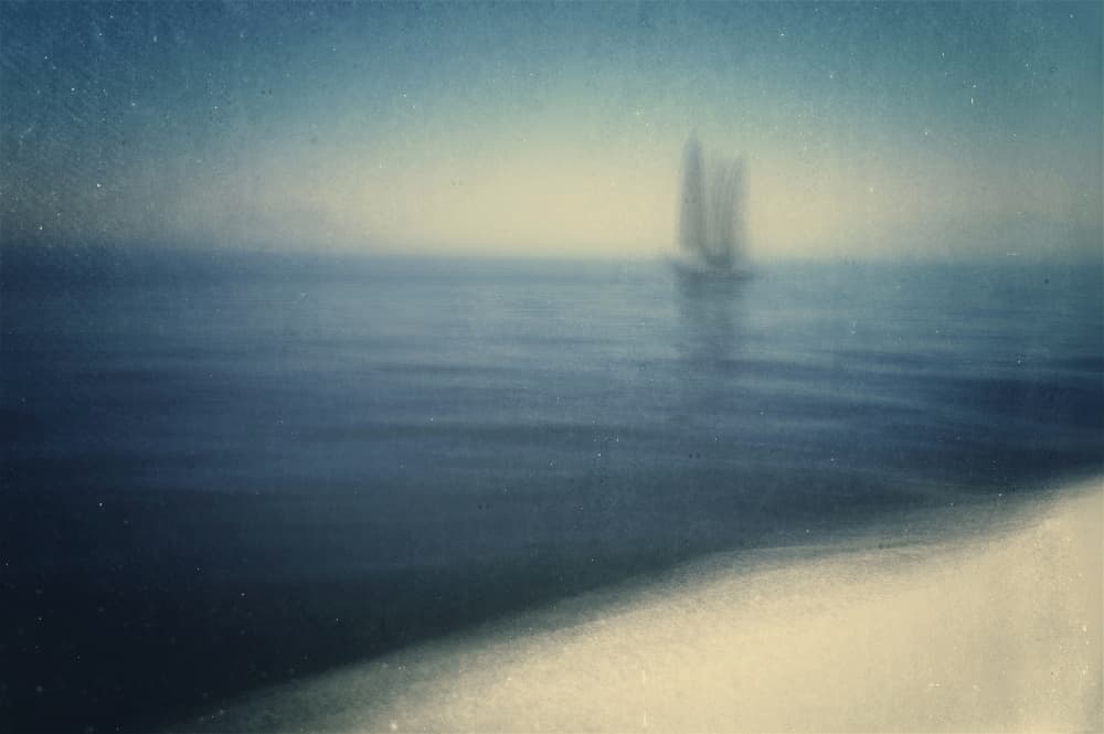 Distant Sailboat Serenity by Emilian Avramescu — canvas wall art