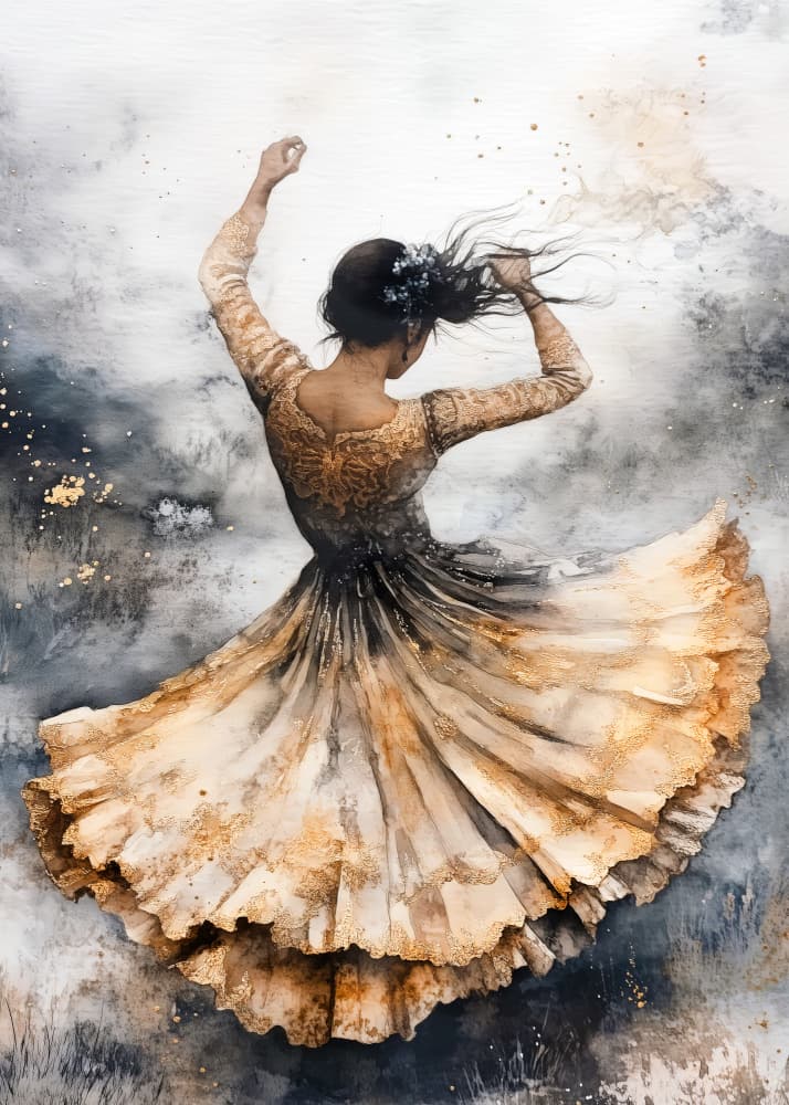 Graceful Golden Dance by Justyna Jaszke — canvas wall art