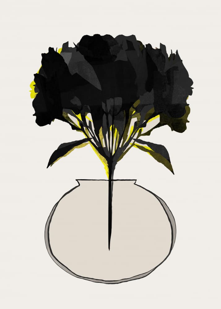 Abstract Black Flower by casa cartissi — canvas wall art