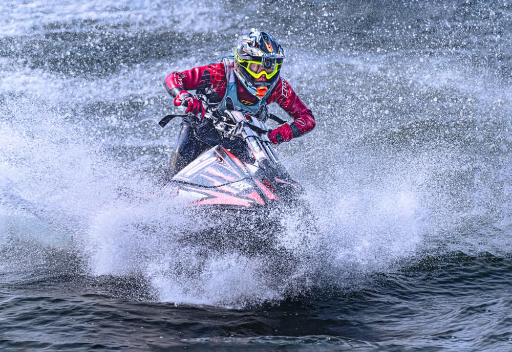 Jet Ski Racing Action by Makihiko Hayama — canvas wall art