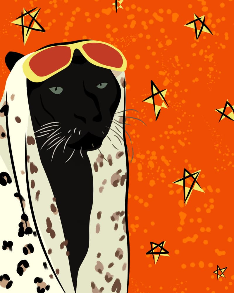 Stylish Panther in Shades by Kintsugi99 — canvas wall art