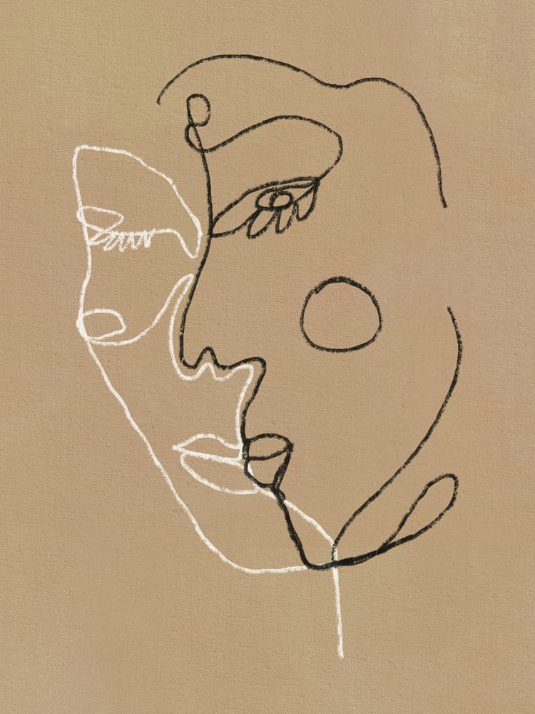 Abstract Line Faces by Little Dean — canvas wall art