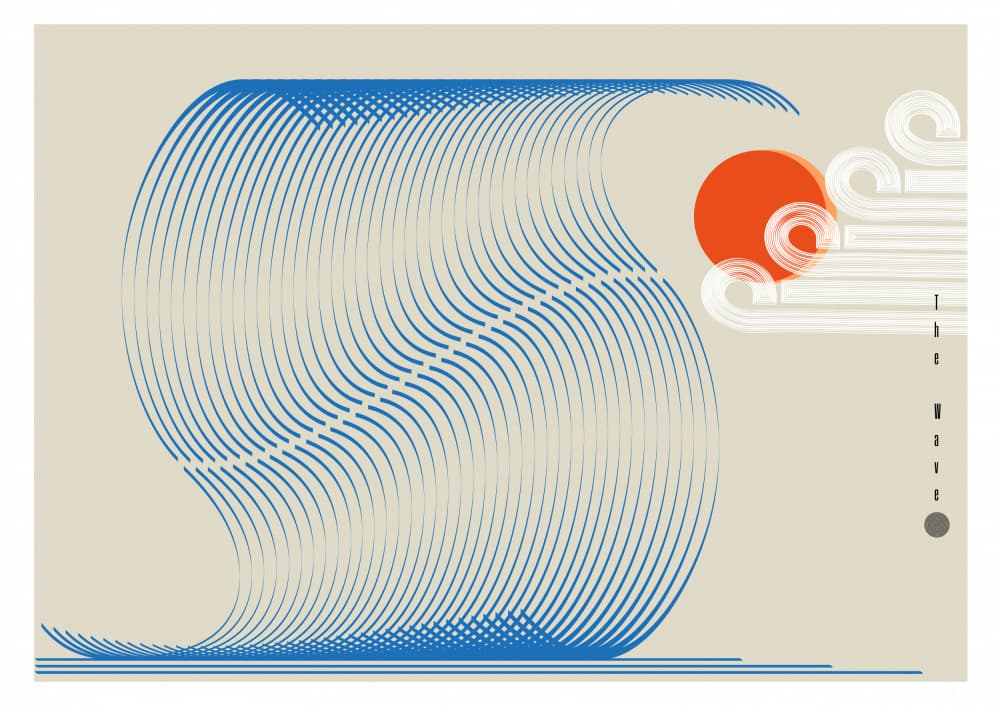 Flowing Sun and Waves by Frances Collett — canvas wall art