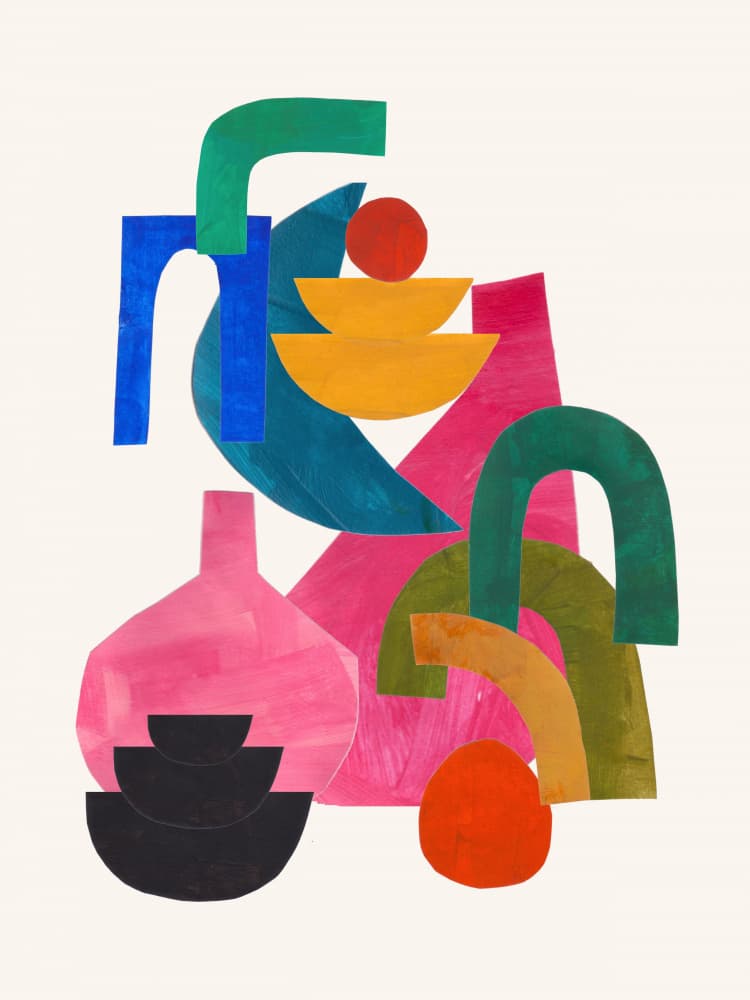 Colorful Abstract Shapes by Ejaaz Haniff — canvas wall art